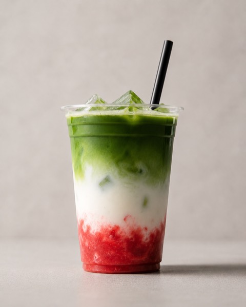 Iced Strawberry Matcha Latte